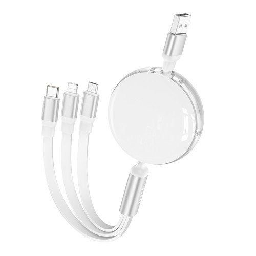 3-i-1 laddkabel med Lightning, USB-C och Micro-USB