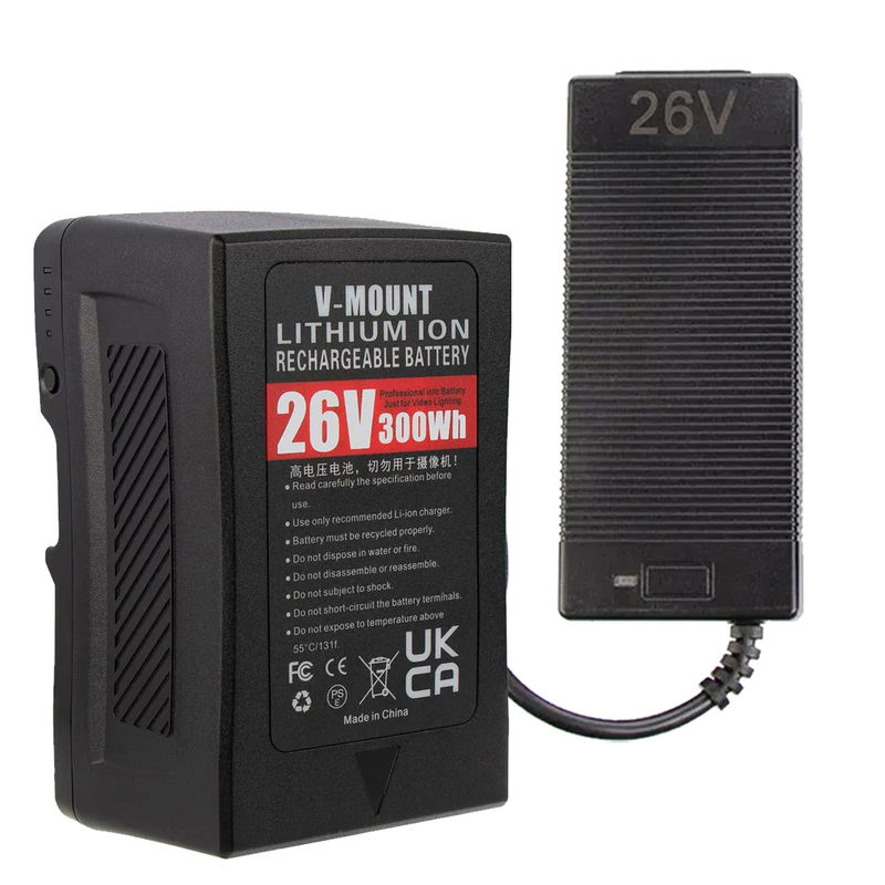 26V V-mount Batterikit med laddare 300wh