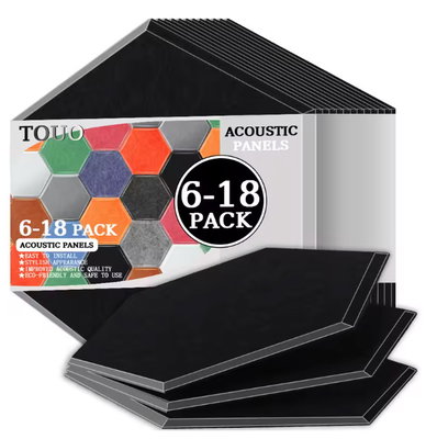 Akustikplattor hexagon 12-pack Svart