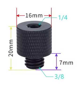 Adapter 1/4" hona till 3/8" hane
