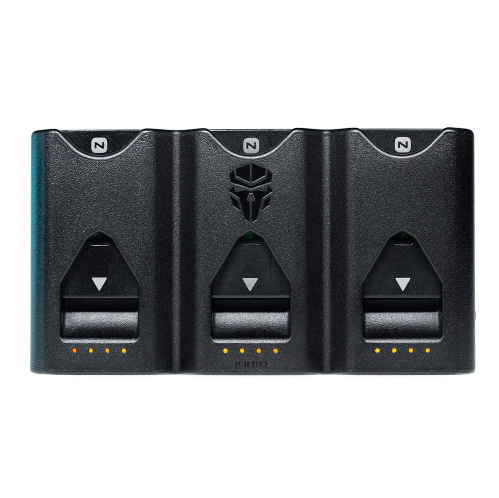 Trippelladdare för NP-W235 med powerbank-funktion och minneskortsförvaring