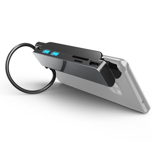 6i1 Hub USB-C till 3.5mm, USB-A och USB-C Hub (Svart)