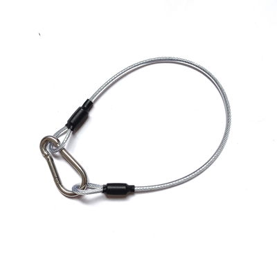 Säkerhetsvajer med karbinhake och gummiöverdrag 32cm