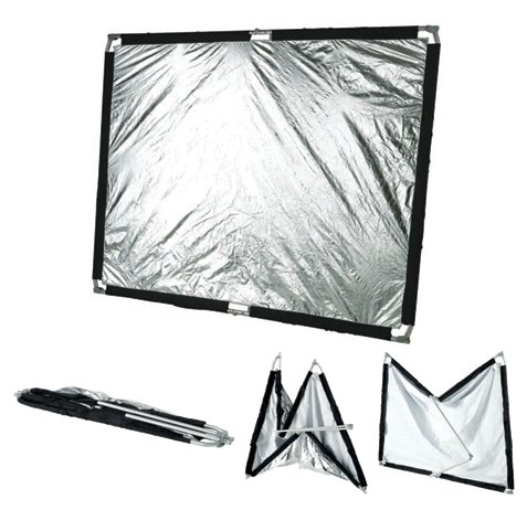 Reflexpanel med metallram silver & vit (100 x 150cm)