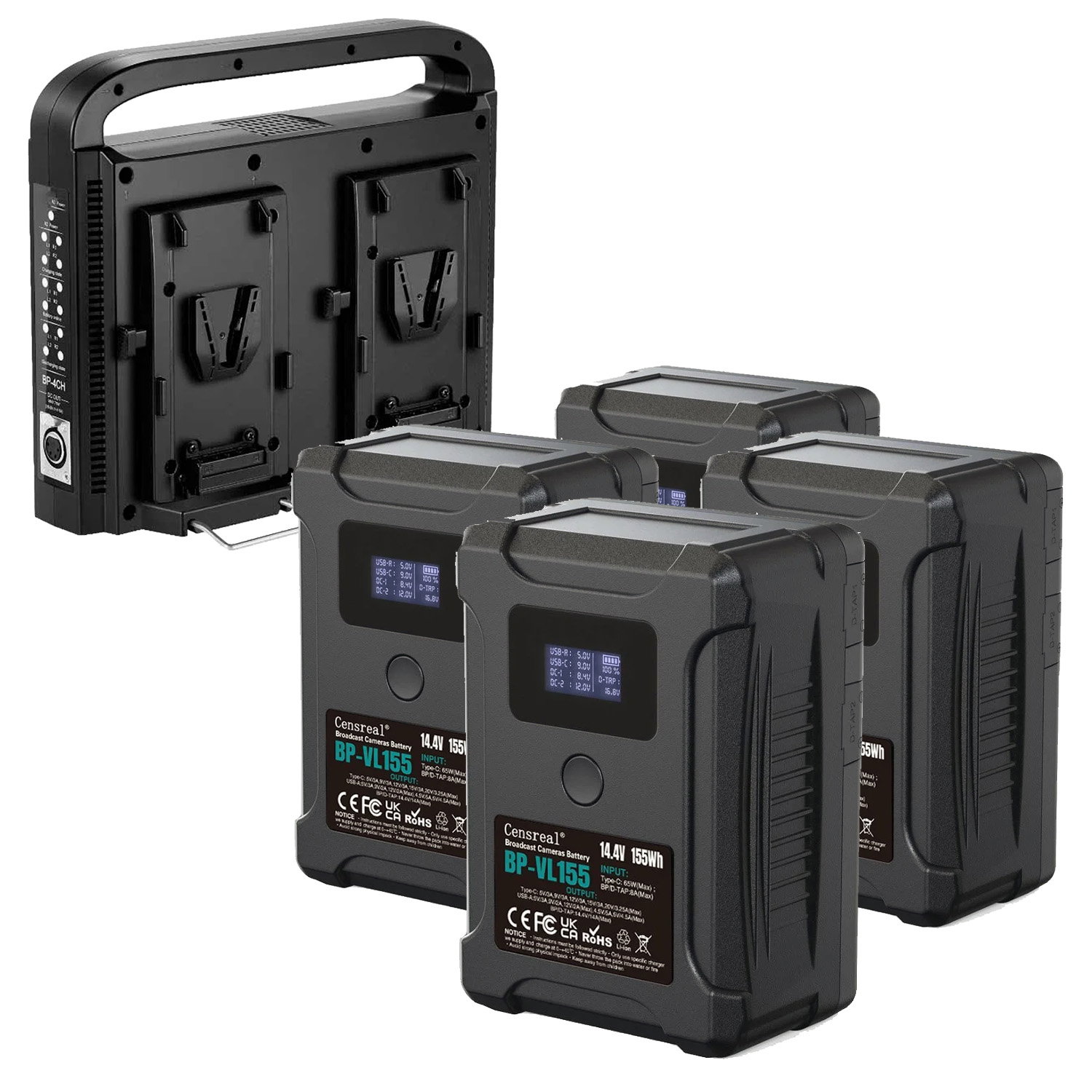 620wh V-mount batteripaket med 4x laddare