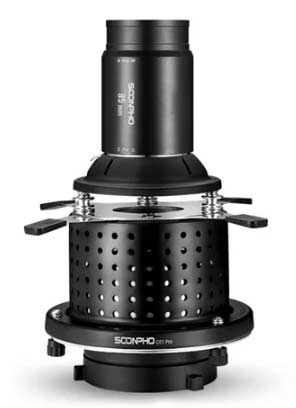 Optisk Snoot med 85mm lins + gobos