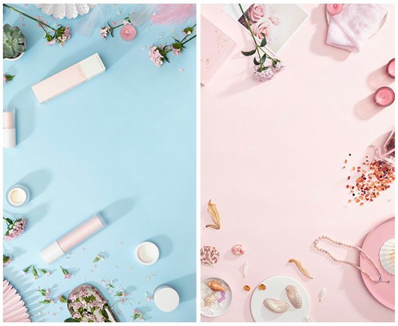 Motivbakgrund Make Up Backdrop Blå Rosa