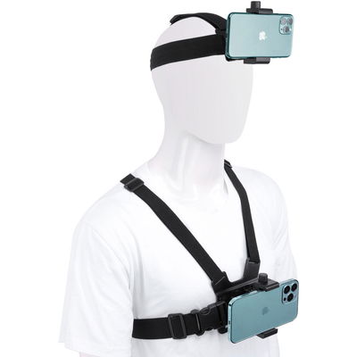 Montera GoPro eller mobil på bröst eller huvudet