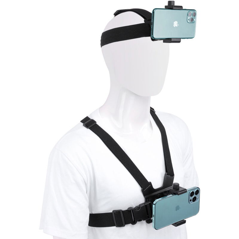 Montera GoPro eller mobil på bröst eller huvudet