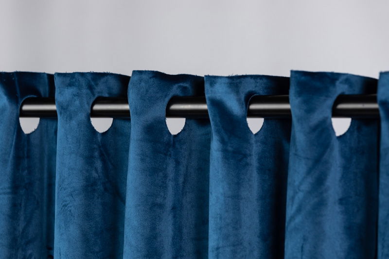 Gardin för produktfoto styling Marinblå
