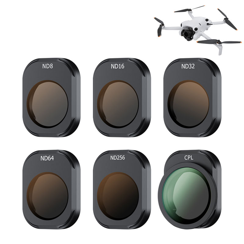 Filterset 6 delar för DJI Mini 4 Pro (ND8, ND16, ND32, ND64, ND256, CPL)