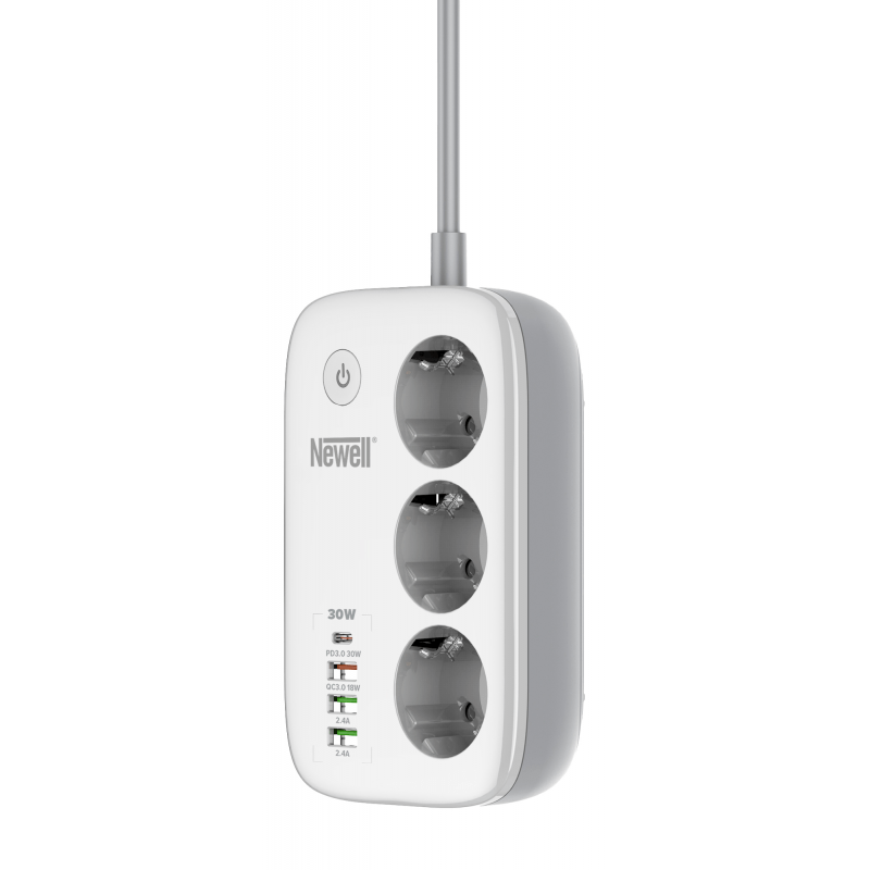 Strömfördelare med 3 uttag PD 30W USB
