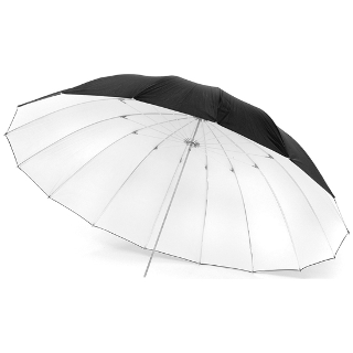 Djupt paraply (162cm Vit / svart)