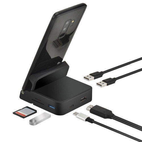 8i1 Hub USB-C till USB-A, HDMI och USB-C Hub (Svart)