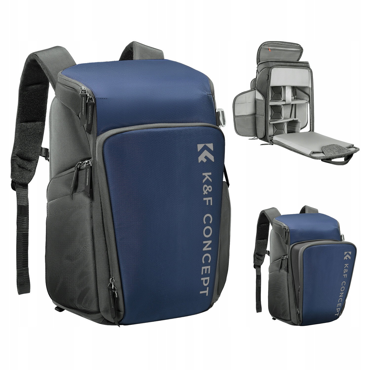 Kameraryggsäck 25L med regnskydd för Canon/Nikon/Sony/DJI Mavic (Blå)