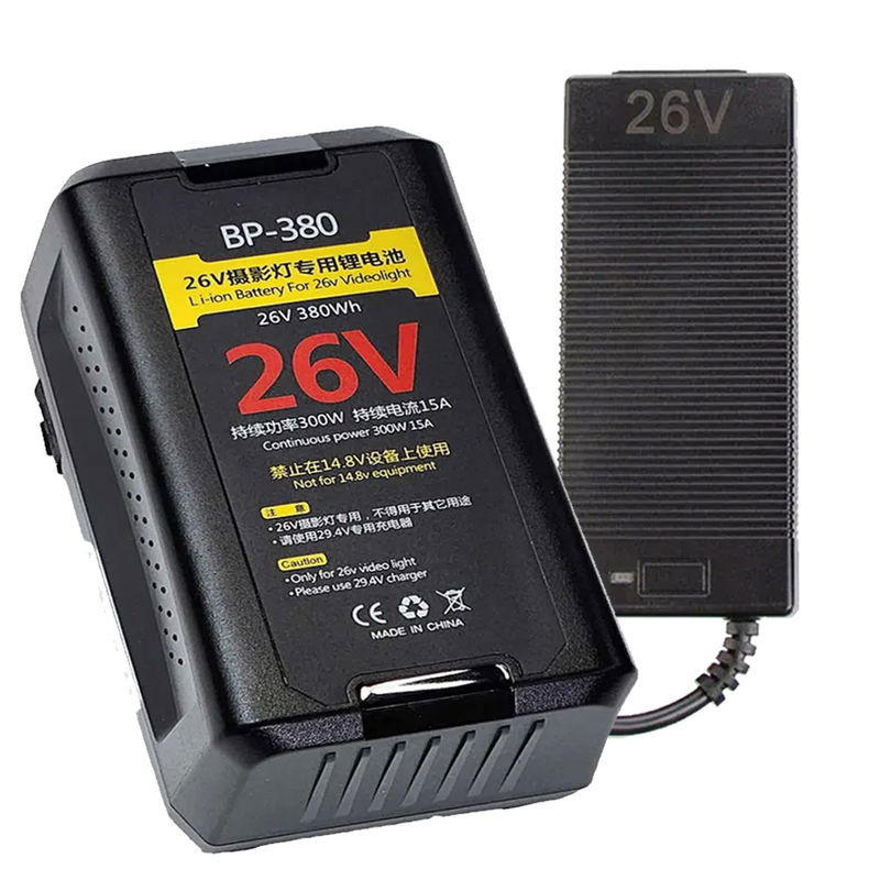 26V V-mount Batterikit med laddare 380wh