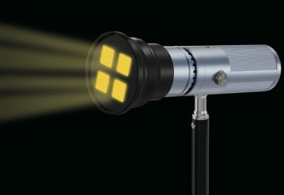 Ficklampa med 22 gobos och 4 färger!