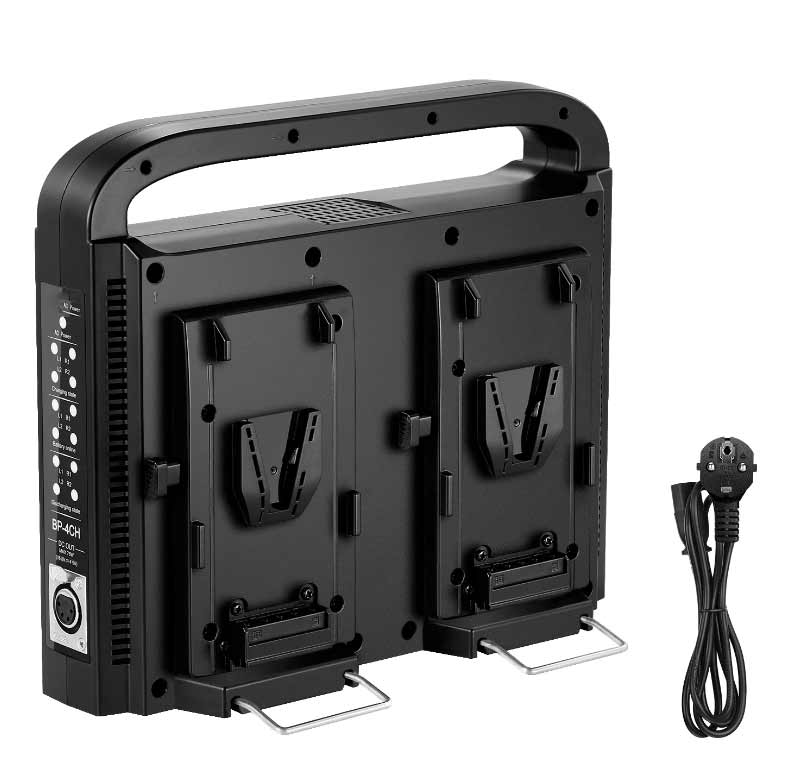 V-mount Laddare för 4 batterier