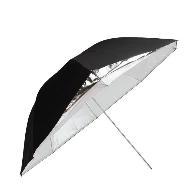 Paraply vit / svart med avtagbar utsida (109cm (med 7mm stång))