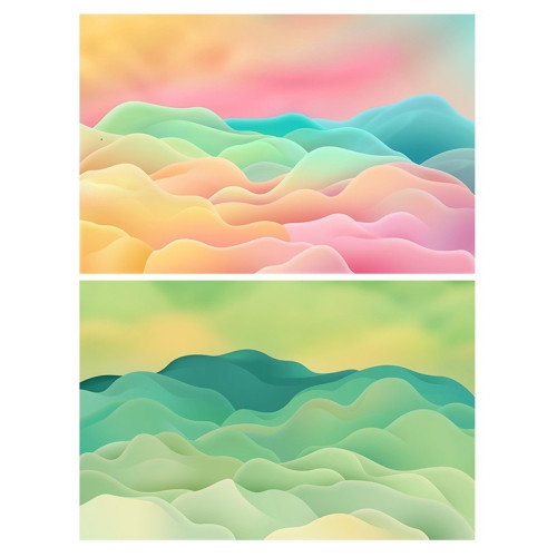 Flerfärgad fotobakgrund med 3D-effekt Grön & Multicolor