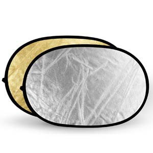 Reflexskärm silver / guld (rektangulär) (100 x 150 cm)