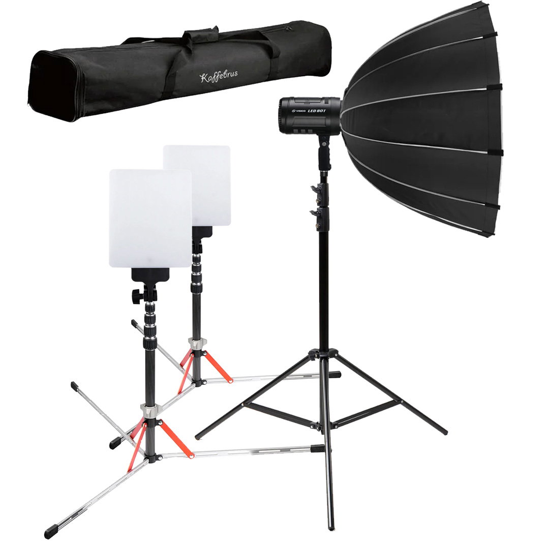 Portabelt 3 Punkts Belysning kit med ställbar färgtemperatur