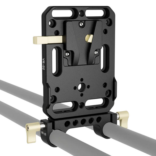 V-Mount batteriplatta med rod clamp