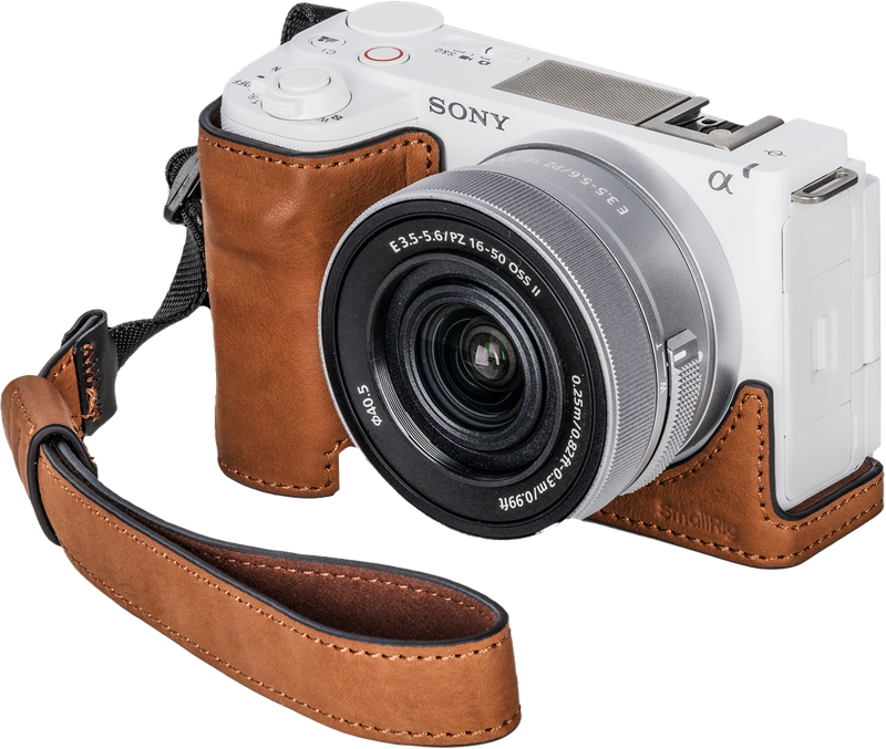 Läderfodral för Sony ZV-E10 II Brun