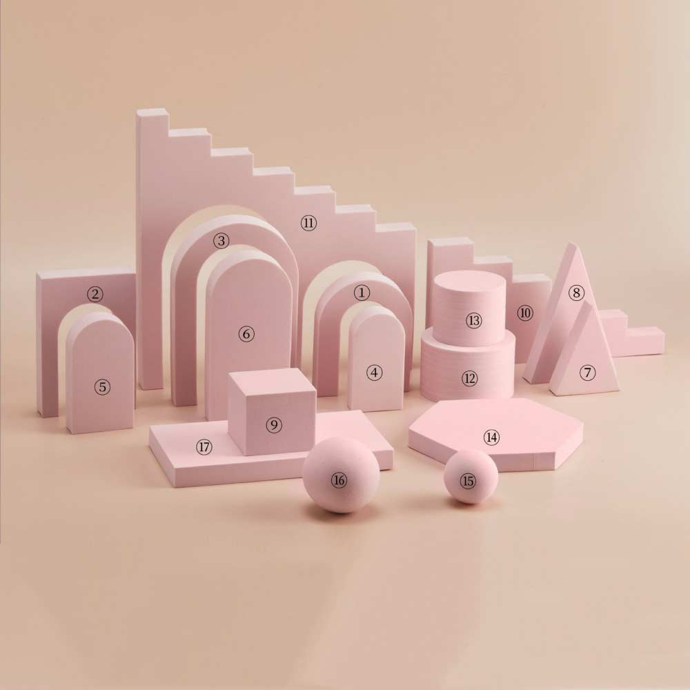 16 Styling props för produktfoto och Instagram (Rosa)