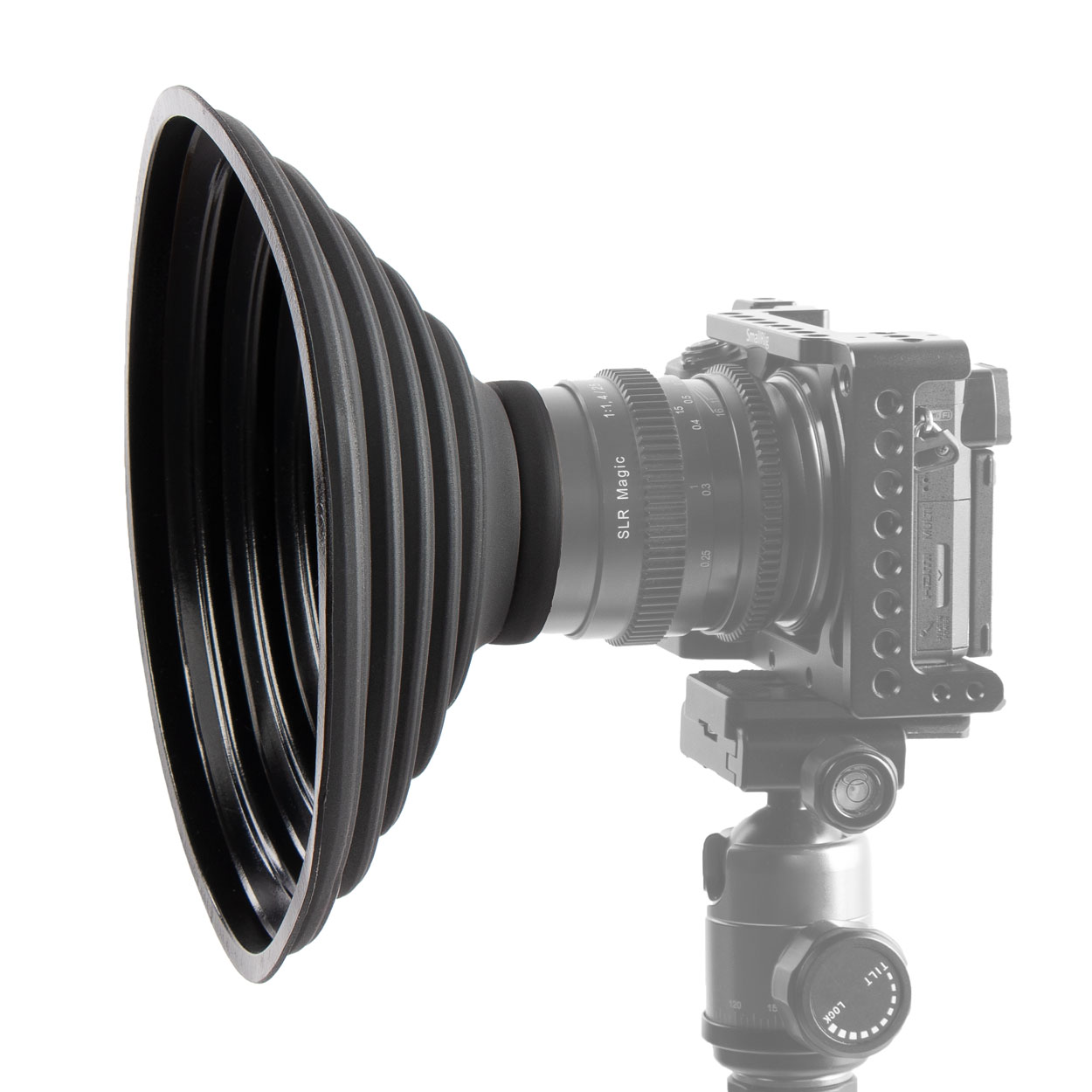 Motljusskydd för fotografering genom glas (Ø70-90mm)