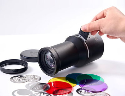 Optisk projektionstillsats med Gobo Mini Bowens