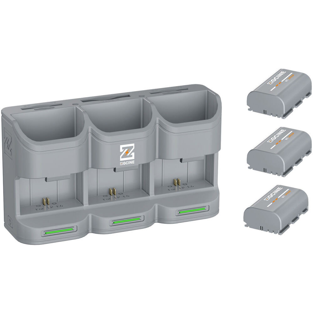 Trippelladdare för Canon LP-E6 / E6N / E6NH / E6P Kit med 3 LP-E6P batterier