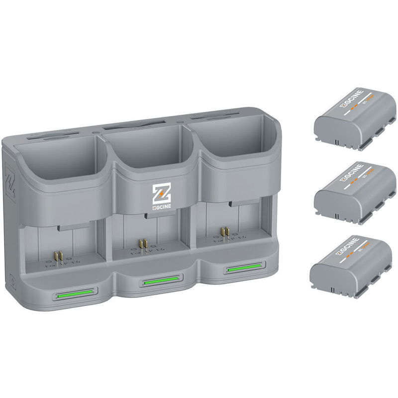 Trippelladdare för Canon LP-E6 / E6N / E6NH / E6P Kit med 3 LP-E6P batterier