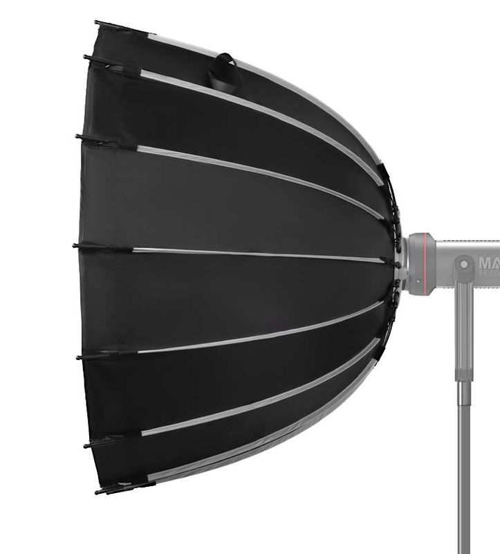 Parabolisk softbox med snabblås för streaming