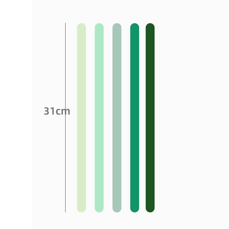 Färgglada remsor – 5-pack dekorativa remsor för styling och produktfotografering (Grön)