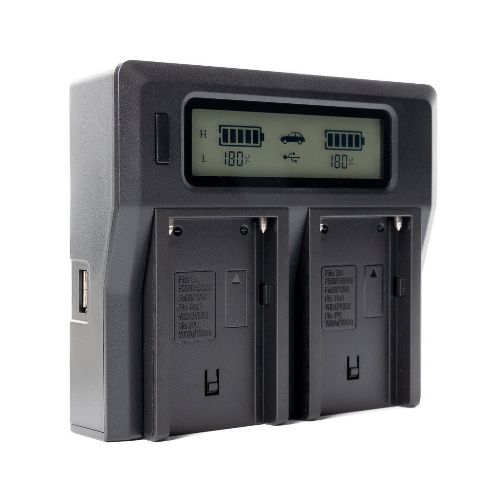 Dubbelladdare för Sony NP-F batterier