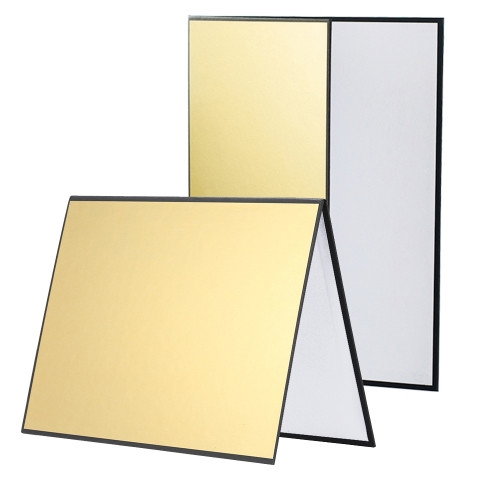 Vikbar skiva i guld / svart / vit