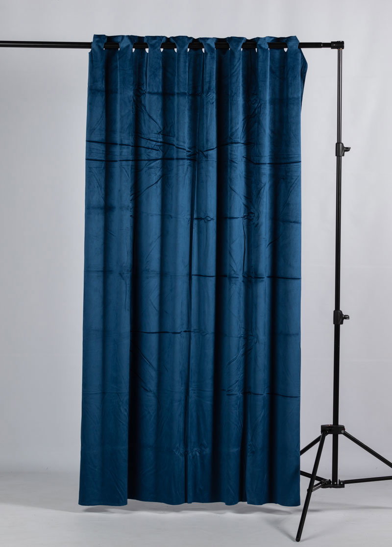 Gardin för produktfoto styling Marinblå