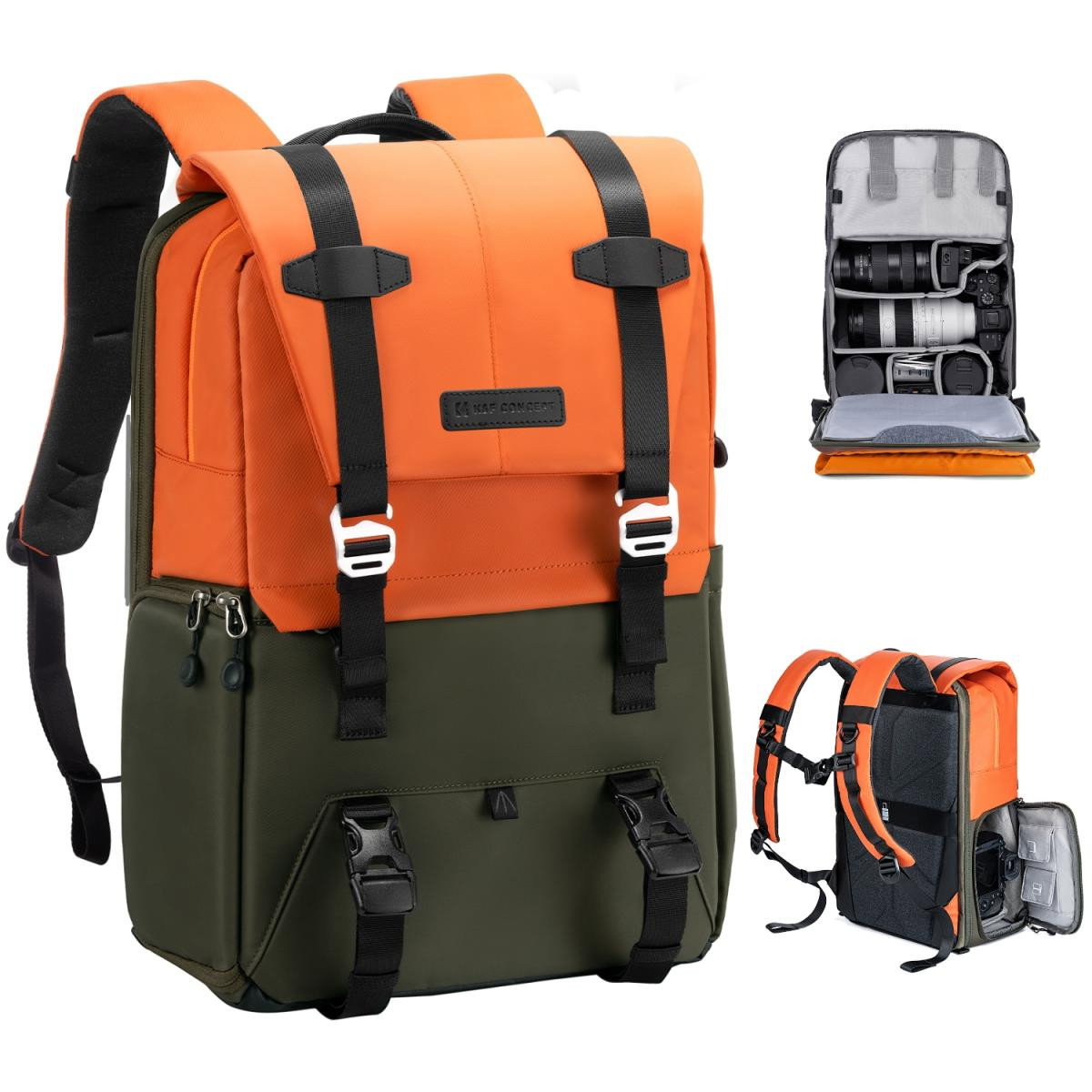 Beta Kameraryggsäck 20L Orange/Grön