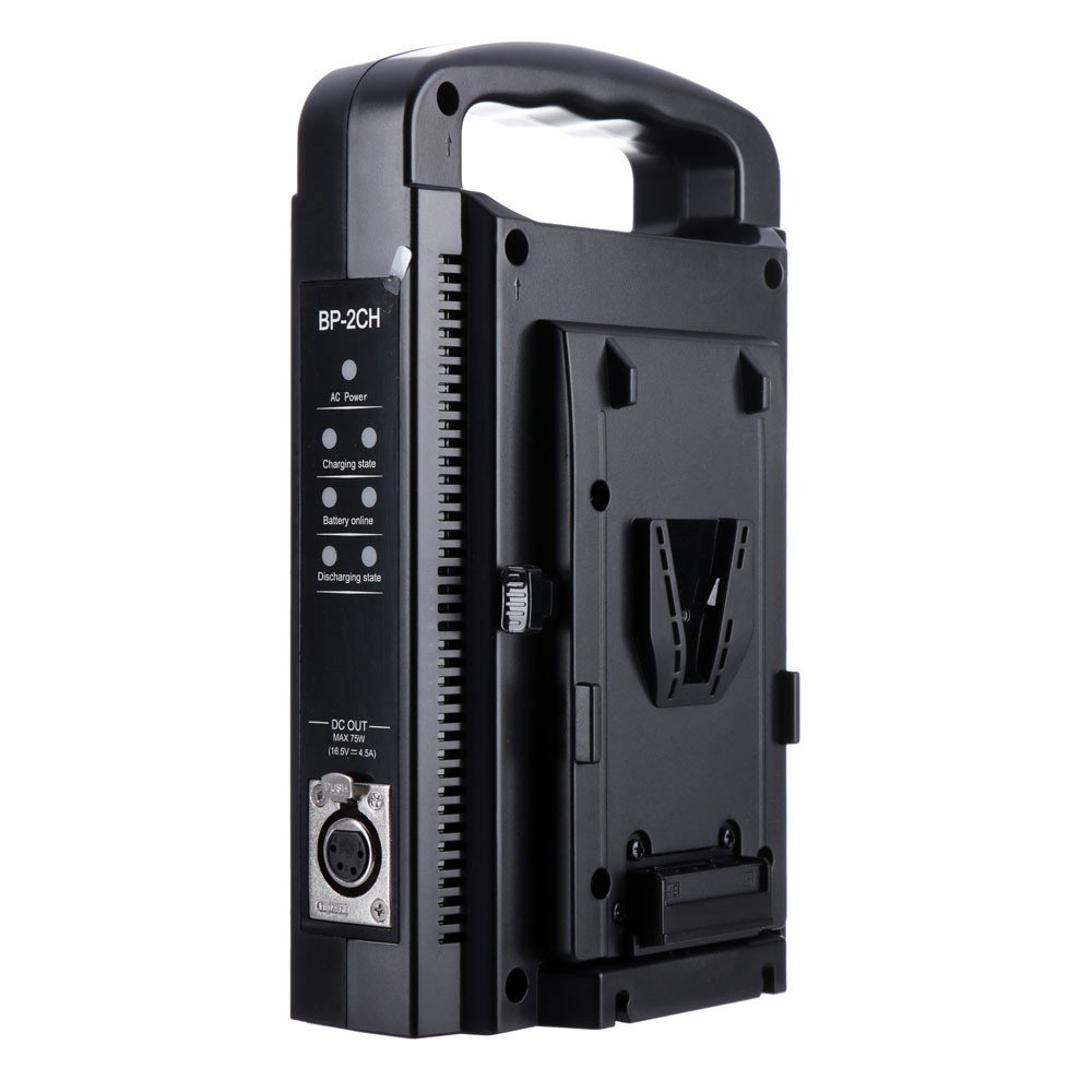 V-mount laddare för 2 batterier