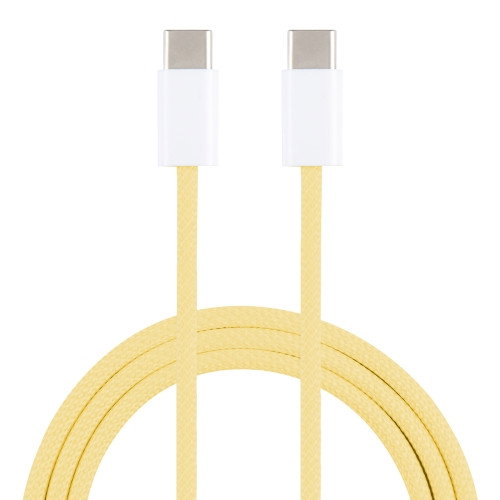 Flätad USB-C Kabel 1m (Gul)