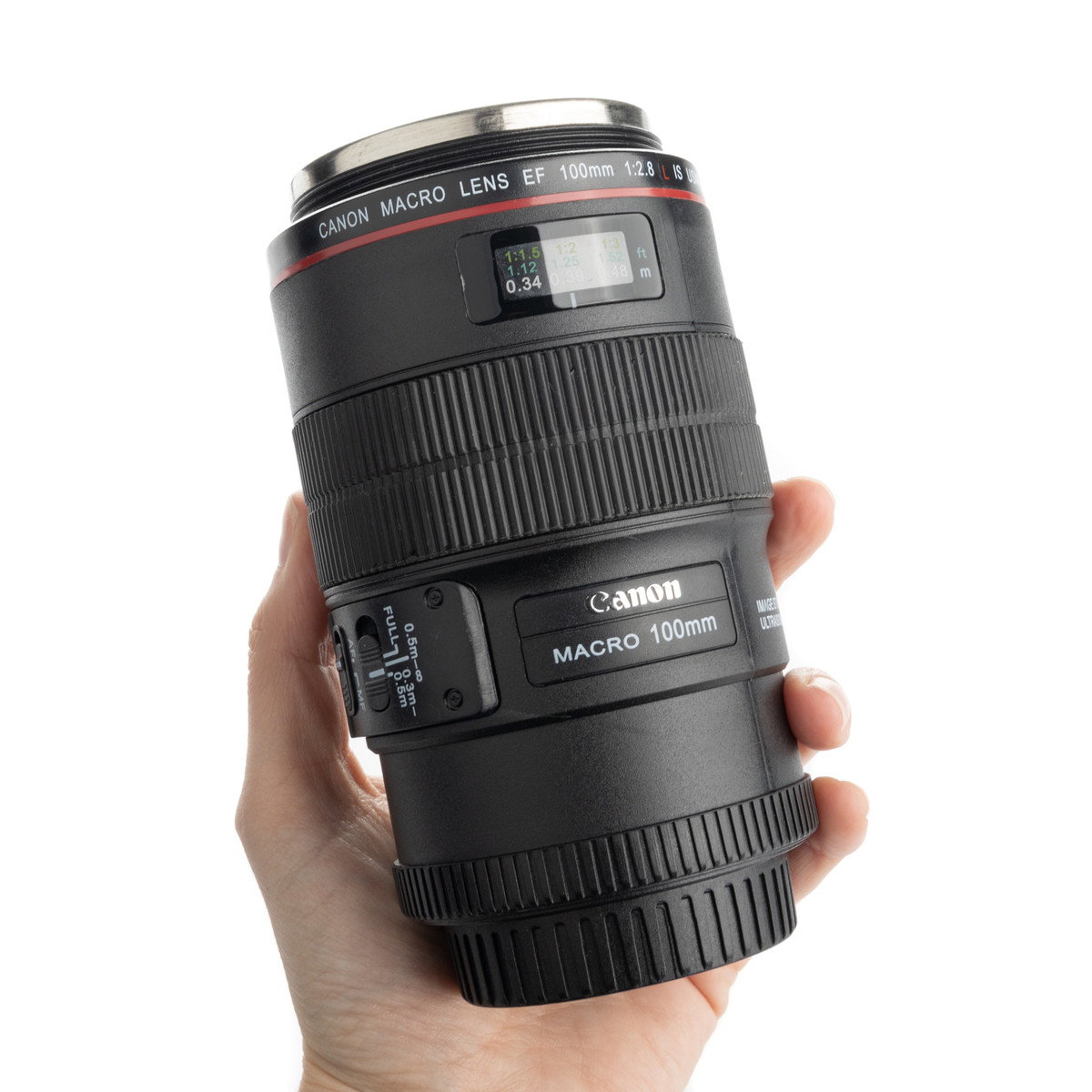 Canon 100 Makro objektivmugg