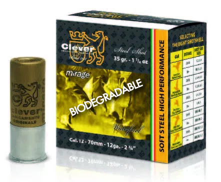 Clever Mirage T4 Soft Steel Hunting BioDegradable 35 gr,  12/70, US2, 25 ASK Clever Mirage T4 Soft Steel Hunting BioDegradable 35 gr,  12/70, US2, 25 ASK