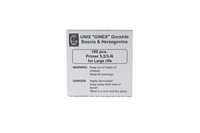 GINEX, Primer 5,5/3-N for Large Rifle - 100 ASK