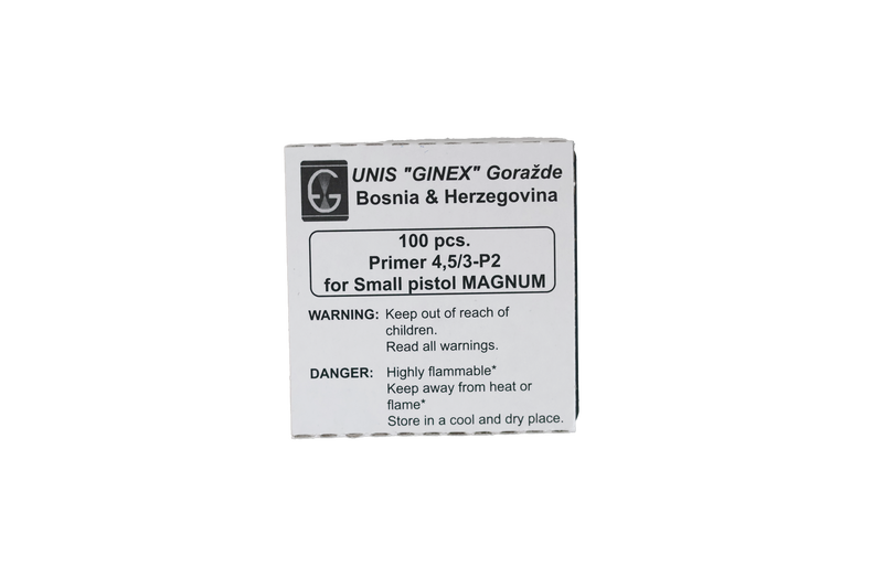 GINEX, Primer 4,5/3-P2 for Small Pistol Magnum - 100 ASK