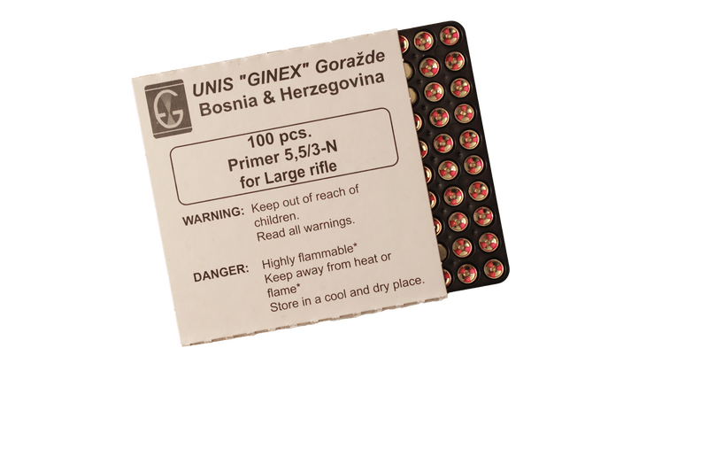 GINEX, Primer 5,5/3-N for Large Rifle - 100 ASK