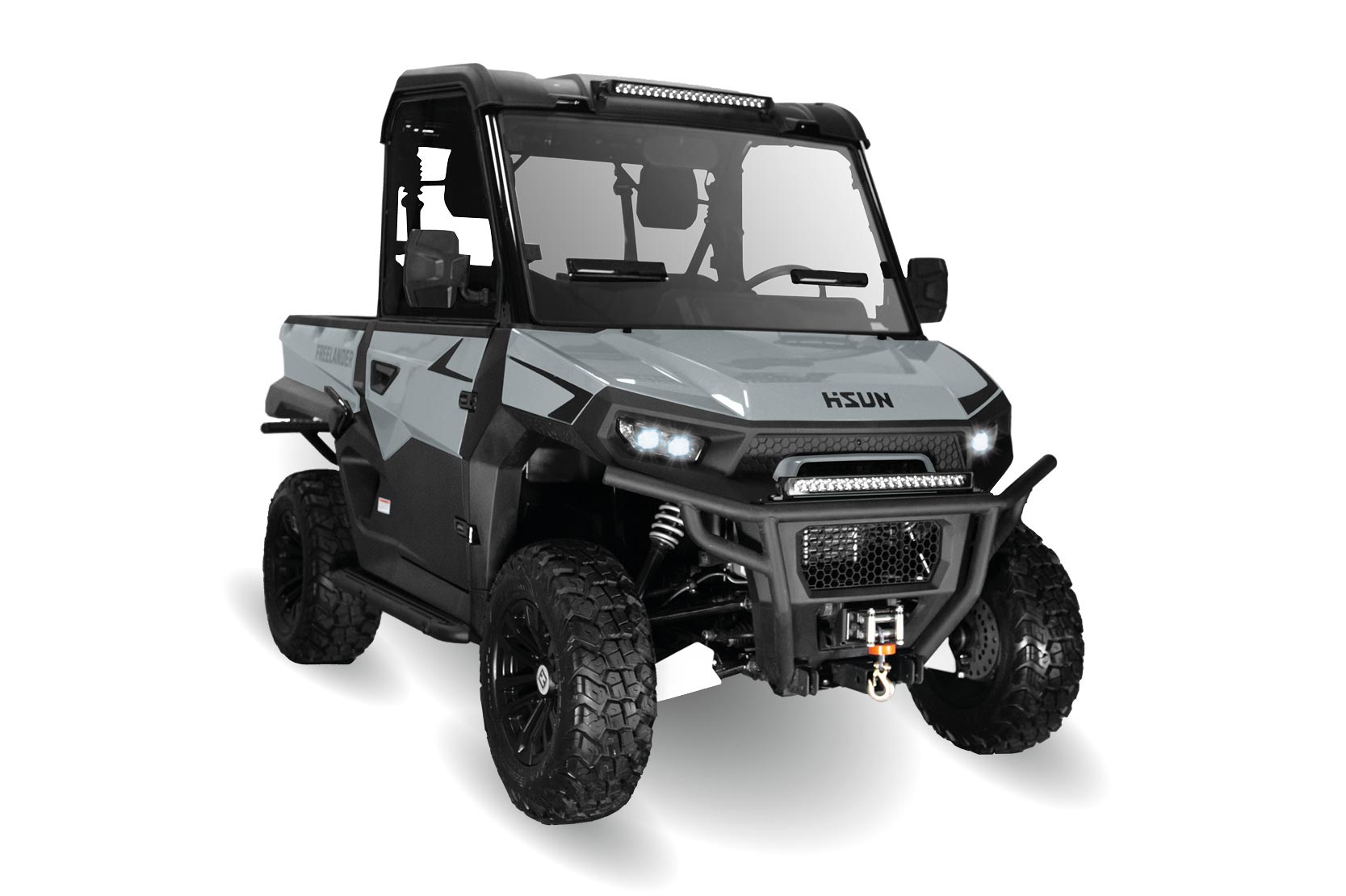 Produktbild på Freelander EV (Elektrisk) från Hisun i grå färg.