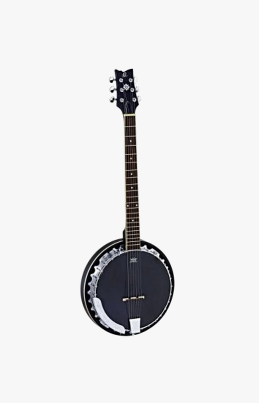 OBJE350/6-SBK 6-str. Guitar-Banjo med mik, med bag