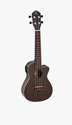 RUCOAL-CE Concert ukulele med mik, See Thru Black