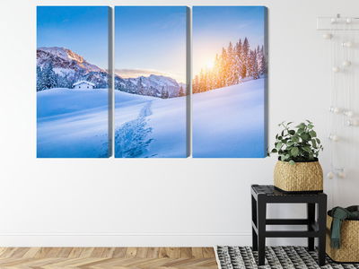 Ljuddämpande tavla - The alps at winter time 3d